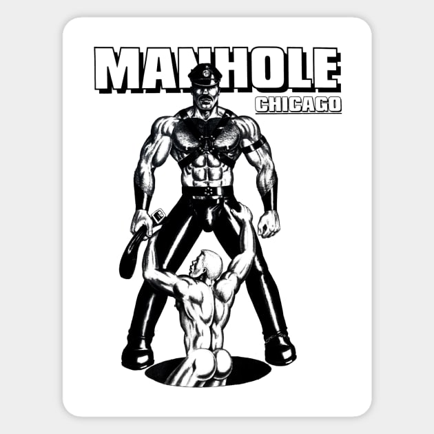 Manhole Vintage Retro Leather Gay Chicago LGBT Sticker by WearingPride